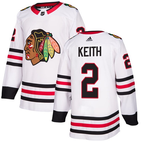 Adidas Men Chicago Blackhawks #2 Duncan Keith White Road Authentic Stitched NHL Jersey->chicago blackhawks->NHL Jersey